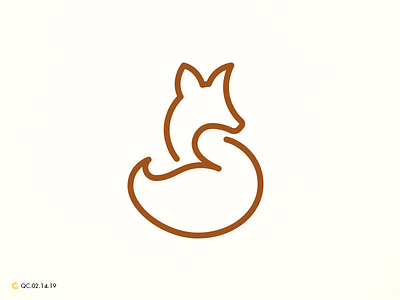 Elegant Sitting Fox Line Art