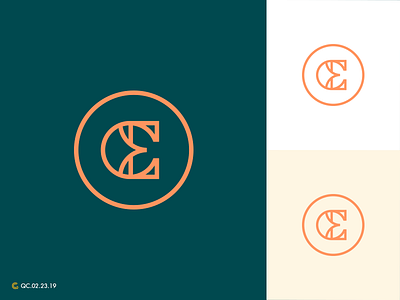 C+E Monogram brand branding clean golden ratio logo mark modern monogram