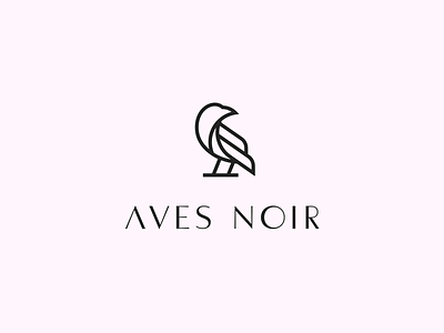Aves Noir Logo abstract apparel bird bird logo brand branding clean crow golden ratio logo mark modern monogram raven