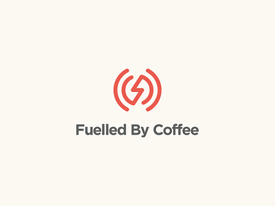 Fuelled By Coffee Podcast Logo brand branding clean coffee golden ratio logo mark modern monogram podcast
