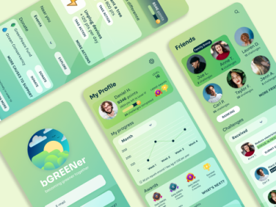 BGREENER app design sustainability ui ux visual design