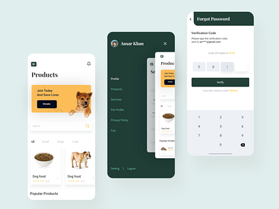 Pet Product App UI Design For Germany Client app app ui design branding design graphic design icon illustration logo ui vector