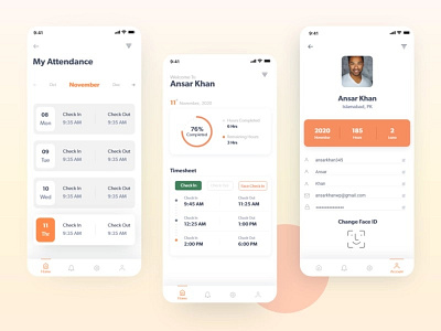 Attendance App UI Design For Chile Client