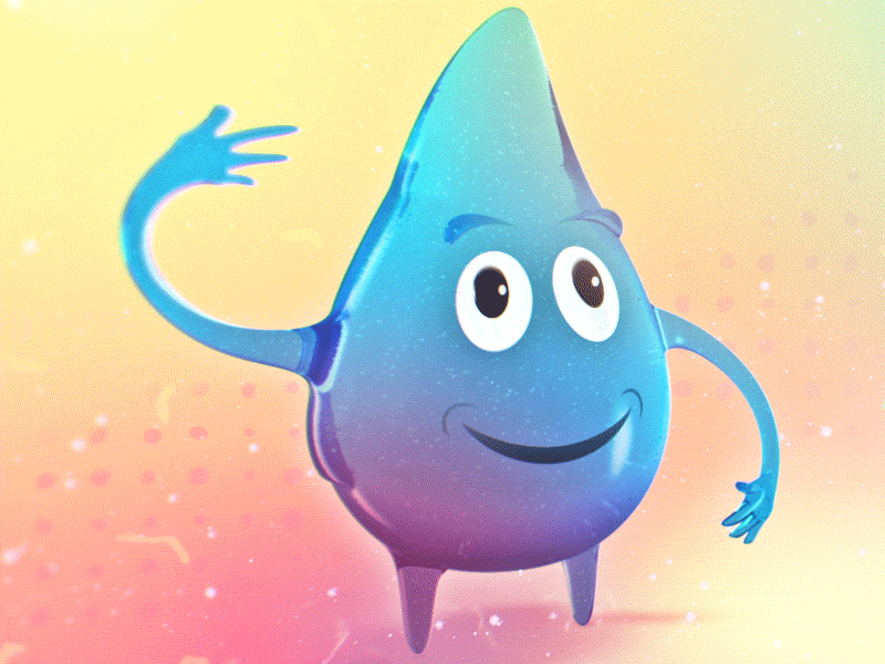 Mr. Water Drop 3d c4d character drop water wiggle