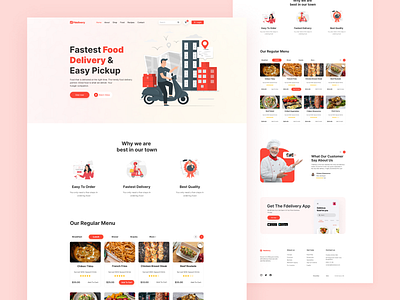 Fdelivery - Food Delivery Landing Page 🍕 clean ui delivery app delivery service food delivery food delivery landing page food ordering system online food delivery web ui