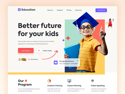 Kids Education Platform Landing Page school website