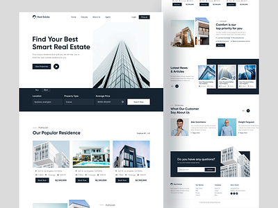 Real Estate Landing Page agency business clean ui figma property real estate agency real estate design real estate web trend 2022 uiux web