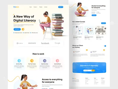 Educom - E-learning Platform Landing page branding education education landing elearning figma home page landing page learning psd template ui uiux user interface web website webui