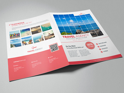 Travel Agency Bifold Brochure Template