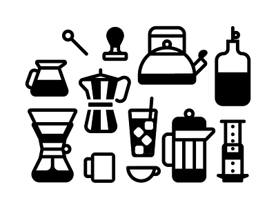 Coffee Shop Icons icon illustration logo simple