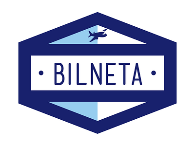 BILNETA airplane blue icon simple travel