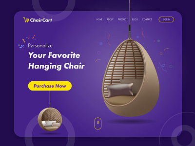 Chair Cart Product Concept UI design illustration ui ux web website