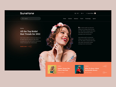 Sunstone - Fashion Magazine Website Concept