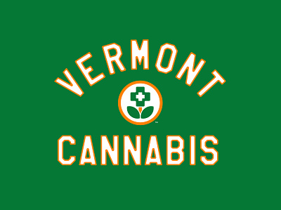 Vermont Cannabis Graphic apparel branding collegiate design lettering logo school typography vector