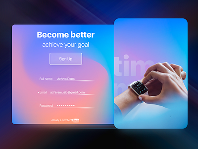 Fitness App Sign Up 001 app dailyui design fitness gradient sign signup ui ux web webdesign