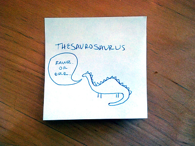 thesaurosaurus illustration post it sketch sticky note