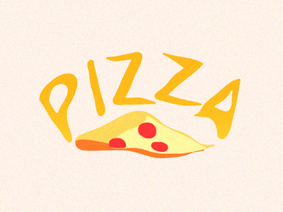Pizza color food illustration lettering pizza