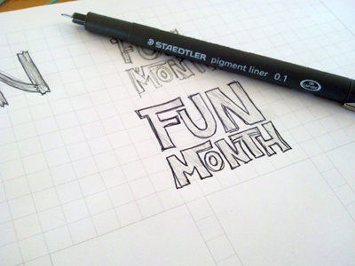 Fun Month hand lettering illustration lettering poster print typography