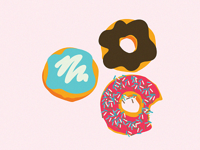 Donuts color donuts drawing illustration poster print
