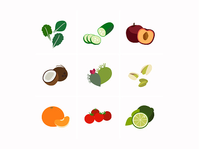 edibles app flat food fruit icon illustration ux vector vegetables