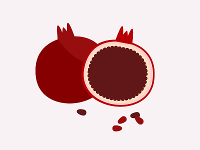 Pomegranate flat food fruit icon illustration jewish new year rosh hashana ux vector
