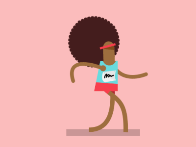 Old School Runner afro after effects motion graphics philadelphia philly run walk cycle