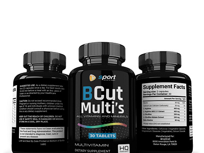 BCut Multi's Supplement Label Design