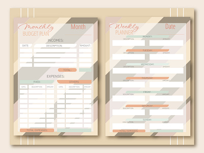 Design of a personal budget planner. budget design graphic design illustration planner vector