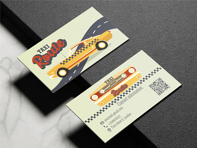 A business card for a taxi in retro style business card design graphic design illustration retro style taxi vector