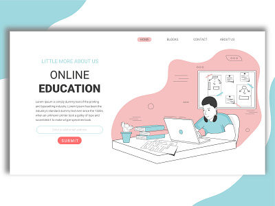 Illustration for a landing page online education. design education flat graphic design illustration landing page vector