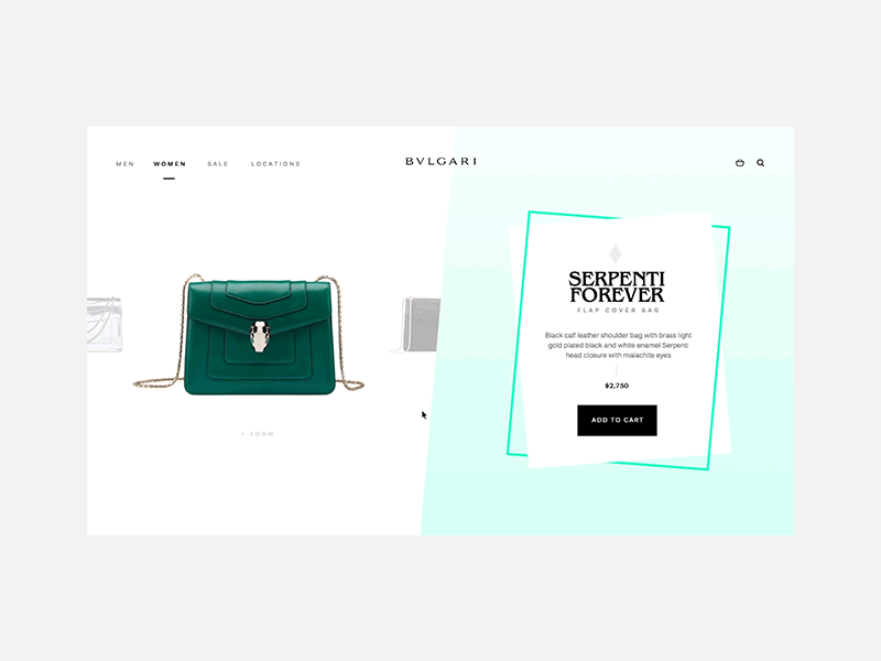 Bvlgari Product Detail Page UI Concept