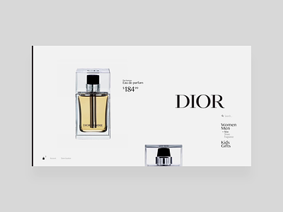 Dior men's category page animation black category clean design dior gray luxurious luxury minimal modern motion products redesign transition white