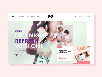 R&Co Homepage Redesign beauty colorful geometric grid hair hero home homepage homepage design luxury redesign