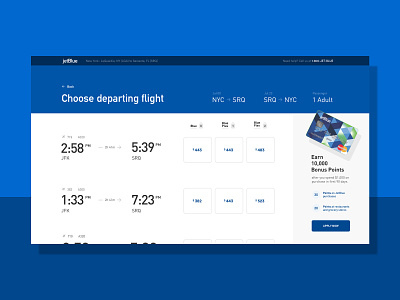 Jetblue flight booking UI airlines and blue booking clean flight minimal redesign redesign concept selection typography ui white