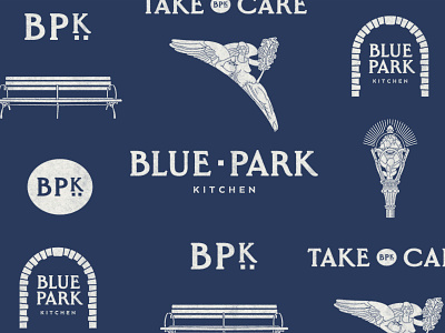 Blue Park Kitchen Branding brand identity branding fast casual food branding illustration logo nyc restaurant branding