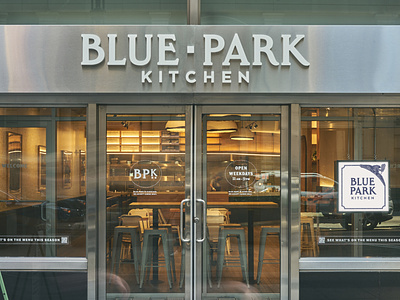 Blue Park Kitchen Storefront brand identity branding fast casual logo nyc restaurant restaurant branding storefront