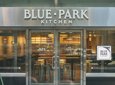 Blue Park Kitchen Storefront brand identity branding fast casual logo nyc restaurant restaurant branding storefront