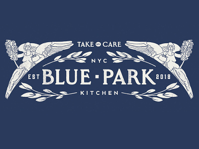 Blue Park Kitchen Menu Header angel brand identity branding fast casual logo nyc restaurant branding restaurant logo vegetables