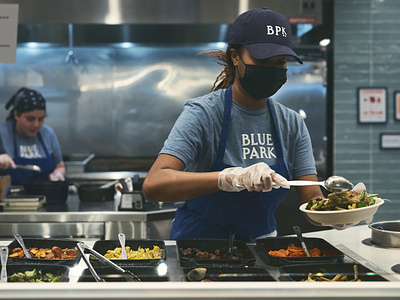 Blue Park Kitchen Uniforms brand identity branding fast casual hat logo nyc nyc restaurant restaurant branding tshirt