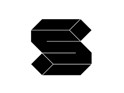 Cubic S design line logo mark busch s
