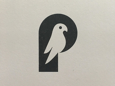 P - Parrot bird logo logo design mark busch p parrot