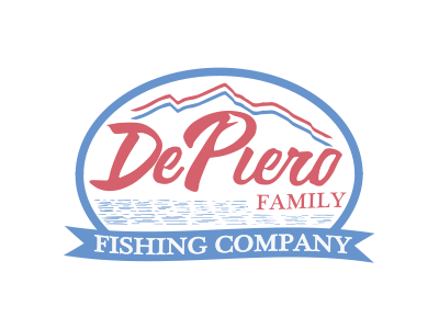 Draft for a Fishing Boat Company fish logo mountain