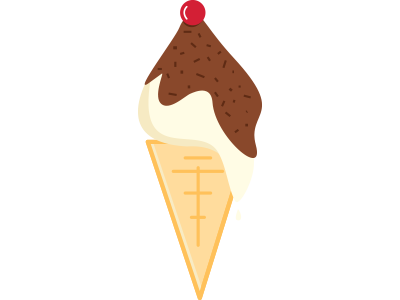 Ice Cream Cone cherry cone ice cream icon illustration vanilla