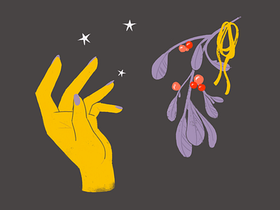 Conjuring some mistletoe christmas design drawing hand hands illustration mistletoe seattle witch