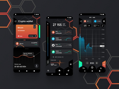 Trading app concept app banking app bitcoin blockchain crypto ethereum mobile neon trading ui ux