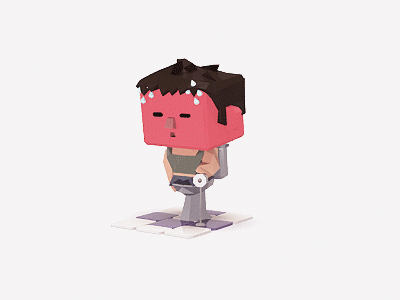 Toilet Crisis 3d animation accident lowpoly