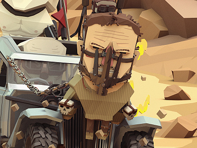 Mad Max Close up 3d illustration fanart furyroad immortan joe lowpoly madmax nux nux car