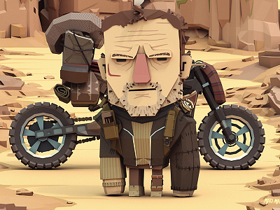 Mad Max Close Up Max 3d furyroad illustration lowpoly madmax