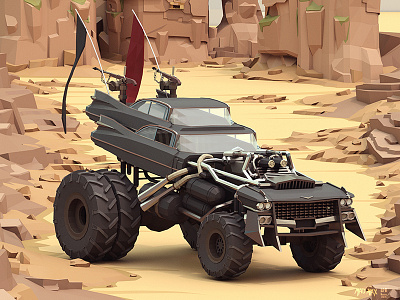 Mad Max Gigahorse Close up 3d illustration fanart furyroad gigahorse lowpoly madmax