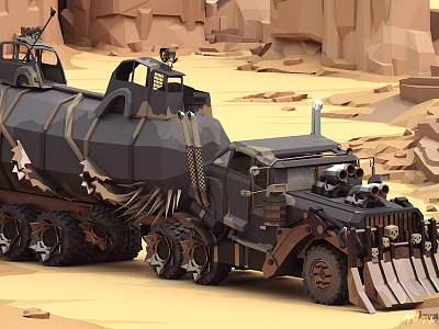 Mad Max War Rig 3d illustration fanart furyroad lowpoly madmax warrig
